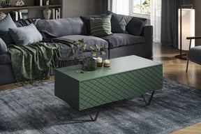 Tavolino 2 ante a ribalta con piede in metallo nero Scalia 120x55 cm