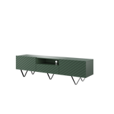 Mobile TV 2 ante a ribalta 1 cassetto con piede in metallo nero Scalia 190x42 cm