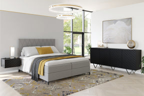 Madia 4 ante con piede in metallo nero Scalia 190 x 42 cm