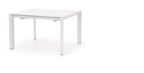 Tavolo allungabile inlegno  MDF laccato bianco e piedi in acciaio bianco Stanford 130x80 cm - allungabile fino a 210 cm