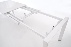 Tavolo allungabile in legno MDF laccato bianco e piedi in acciaio bianco Stanford 130x80 cm - allungabile fino a 250 cm