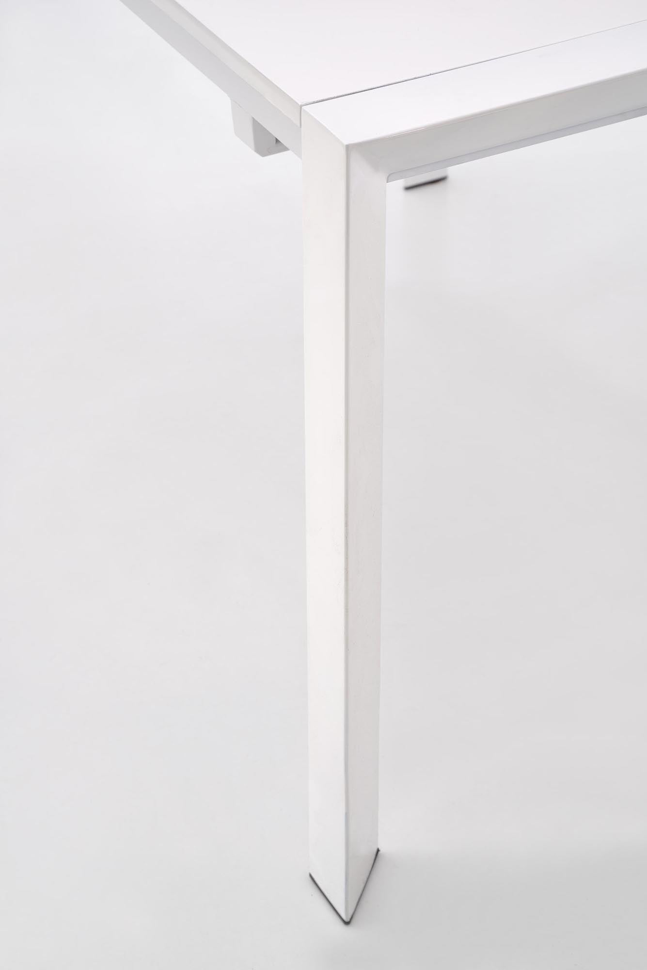 Tavolo allungabile in legno MDF laccato bianco e piedi in acciaio bianco Stanford 130x80 cm - allungabile fino a 250 cm