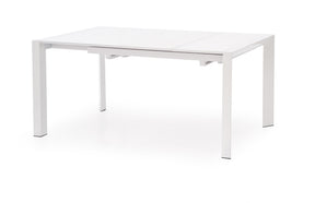 Tavolo allungabile inlegno  MDF laccato bianco e piedi in acciaio bianco Stanford 130x80 cm - allungabile fino a 210 cm