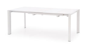Tavolo allungabile inlegno  MDF laccato bianco e piedi in acciaio bianco Stanford 130x80 cm - allungabile fino a 210 cm