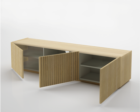 Mobile TV con 3 ante e 6 scomparti legno rovere Averno  - 178x41 cm