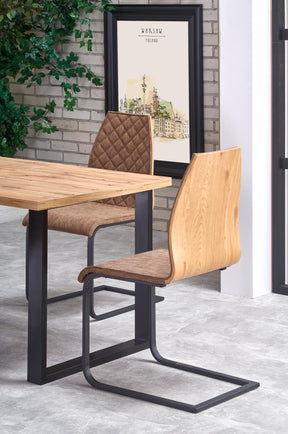 Tavolo allungabile in legno laminato rovere con gambe in acciaio nero Venom 135x85 cm - allungabile a 185 cm