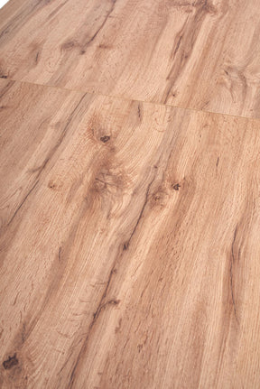 Tavolo allungabile in legno laminato rovere con gambe in acciaio nero Venom 135x85 cm - allungabile a 185 cm