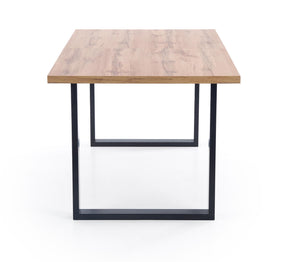 Tavolo allungabile in legno laminato rovere con gambe in acciaio nero Venom 135x85 cm - allungabile a 185 cm