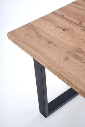 Tavolo allungabile in legno laminato rovere con gambe in acciaio nero Venom 135x85 cm - allungabile a 185 cm