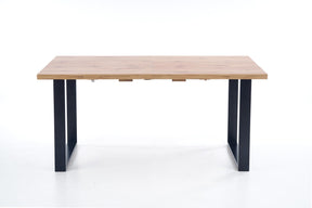 Tavolo allungabile in legno laminato rovere con gambe in acciaio nero Venom 135x85 cm - allungabile a 185 cm
