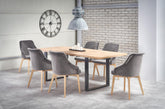 Tavolo allungabile in legno laminato rovere con gambe in acciaio nero Venom 160x90 cm - allungabile a 210 cm