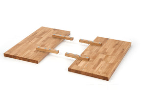 Tavolo allungabile in legno impiallacciato rovere con gambe in acciaio nero Xavier 160x90 cm - allungabile a 250 cm