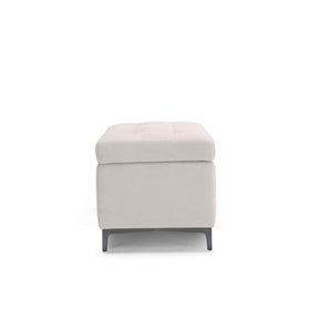 Panca Contenitore Made in Italy Trapuntata in Tessuto Cinigliato Beige - CORBARA 110x50 cm