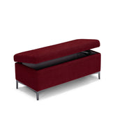 Panca Contenitore Made in Italy in Tessuto Cinigliato Bordeaux - AVIGLIANA 110x50 cm