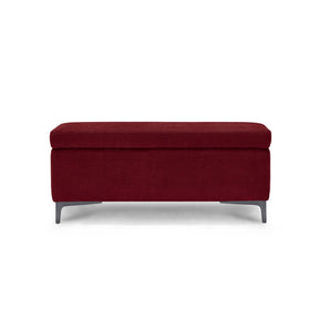 Panca Contenitore Made in Italy in Tessuto Cinigliato Bordeaux - AVIGLIANA 110x50 cm