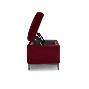 Panca Contenitore Made in Italy in Tessuto Cinigliato Bordeaux - AVIGLIANA 110x50 cm