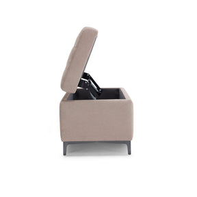 Panca Contenitore Made in Italy Trapuntata in Tessuto Cinigliato Camel - CORBARA 110x50 cm