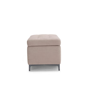 Panca Contenitore Made in Italy Trapuntata in Tessuto Cinigliato Camel - CORBARA 110x50 cm