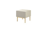 Set 2 Comodini Nicole 1 cassetto 46x45 cm piede in metallo oro