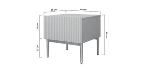 Set 2 Comodini Nicole 1 cassetto 46x45 cm piede in metallo oro