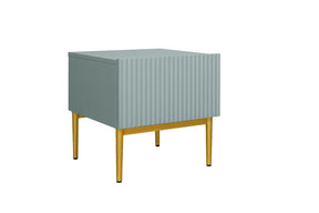 Set 2 Comodini Nicole 1 cassetto 46x45 cm piede in metallo oro