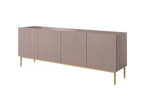 Madia 4 ante con piede in metallo oro Nicole 200x45 cm