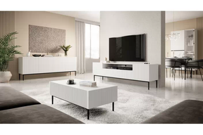 Madia 4 ante con piede in metallo nero Nicole 200x45 cm