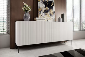 Madia 4 ante con piede in metallo nero Nicole 200x45 cm