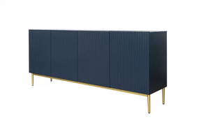 Madia 4 ante con piede in metallo oro Nicole 200x45 cm