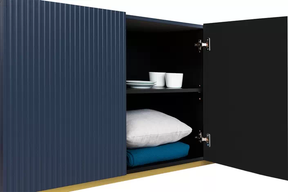 Madia 4 ante con piede in metallo oro Nicole 200x45 cm