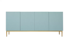 Madia 4 ante con piede in metallo oro Nicole 200x45 cm