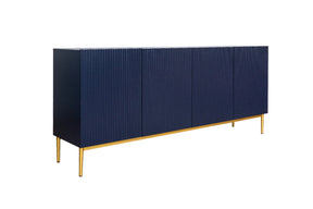 Madia 4 ante con piede in metallo oro Nicole 200x45 cm
