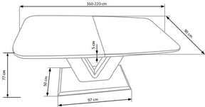 Tavolo allungabile in legno MDF laccato bianco Mistral 160x90 cm - allungabile fino a 220 cm