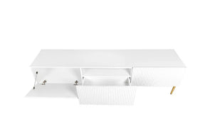 Mobile TV 2 ante a ribalta 1 cassetto con piede in metallo oro Nicole 200x45 cm