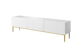 Mobile TV 2 ante a ribalta 1 cassetto con piede in metallo oro Nicole 200x45 cm