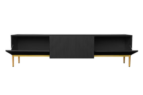 Mobile TV 2 ante a ribalta 1 cassetto con piede in metallo oro Nicole 200x45 cm