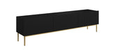 Mobile TV 2 ante a ribalta 1 cassetto con piede in metallo oro Nicole 200x45 cm
