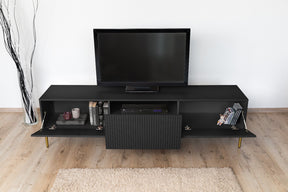 Mobile TV 2 ante a ribalta 1 cassetto con piede in metallo oro Nicole 200x45 cm