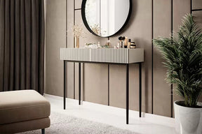 Consolle 2 cassetti con piede in metallo nero Nicole 100x82 cm