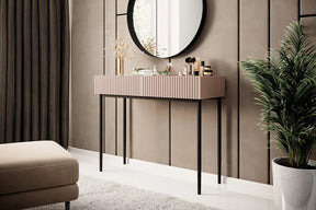 Consolle 2 cassetti con piede in metallo nero Nicole 100x82 cm