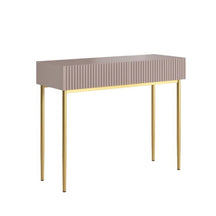 Consolle 2 cassetti con piede in metallo oro Nicole 100x82 cm