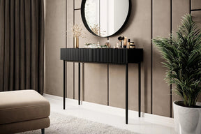 Consolle 2 cassetti con piede in metallo nero Nicole 100x82 cm