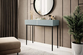 Consolle 2 cassetti con piede in metallo nero Nicole 100x82 cm