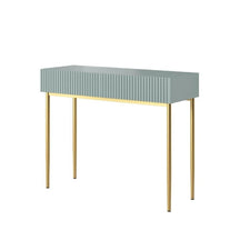 Consolle 2 cassetti con piede in metallo oro Nicole 100x82 cm