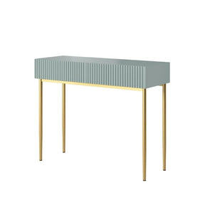 Consolle 2 cassetti con piede in metallo oro Nicole 100x82 cm