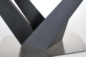 Tavolo allungabile in vetro grigio scuro con gambe in acciaio nero Patrizio 160x90 cm - allungabile fino a 200 cm