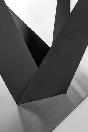 Tavolo allungabile in vetro grigio scuro con gambe in acciaio nero Patrizio 160x90 cm - allungabile fino a 200 cm
