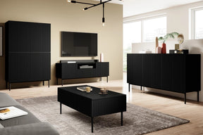 Tavolino Nicole 2 cassetti 120x60 cm piede in metallo nero
