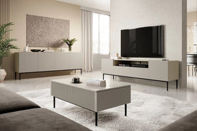 Tavolino Nicole 2 cassetti 120x60 cm piede in metallo nero