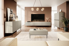 Tavolino Nicole 2 cassetti 120x60 cm piede in metallo nero